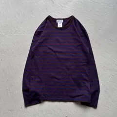90s agnes b. border l/s ボーダー バーガンディ ネイビーのサムネイル