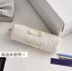 メゾンドフルール　ツイードグログランリボンロングポーチ ペンケース　筆箱　可愛いのサムネイル