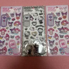 新品未開封　平成はっぴーフォン　サンリオ　シール　3枚セット　キティ　マイメロ