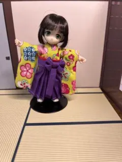オビツ11袴（梅花柄・黄緑）