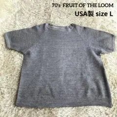 【✨70's】フルーツオブザルーム 半袖スウェット グレー 無地　L USA製