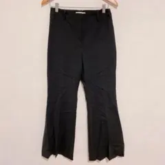 バナナリパブリック 無地 パンツ フレア 6 黒 ウール オフィス 美脚 上品