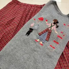 familiar カーディガン 140cm グレー　立体　刺繍　ファミリア