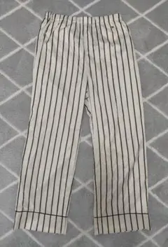 ジェラートピケ サテンロングパンツ ストライプ フリーサイズ