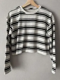 ZARA ストライプ クロップドニット S