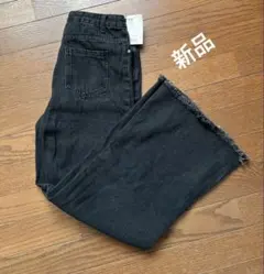 新品 kutir フリンジ フレアデニム ダークグレー サイズM