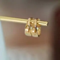 No83 高級感CZダイヤフープ［ゴールド］SV925 金属アレルギー対応