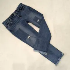 GAP Girlfriend 【L】テーパードデニムパンツ ダメージ