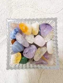 【美品】未使用、天然石とガラス容器セット