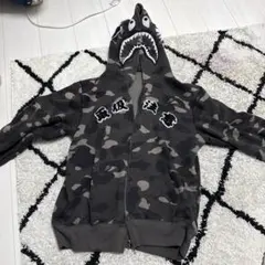 A BATHING APE×black eye patch シャークパーカー　M