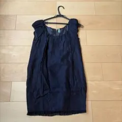 JILL ブラックノースリーブワンピース フリル