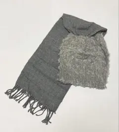 ⭐︎値下げ⭐︎ アルパカ フード付きニットマフラー グレー - メルカリ