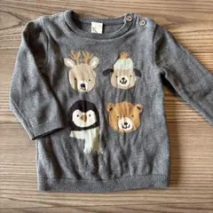 H&M 動物柄 ニットセーター 80cm