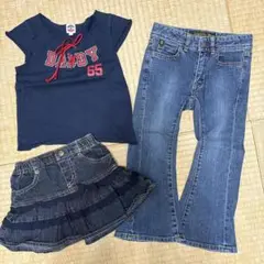 100 DADDY Tシャツ・デニムスカート・ジーンズ3点セット