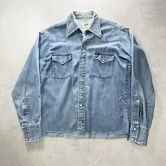 70s Lee 大文字タグ デニム シャツジャケット USA 黒タグ 三角タグ