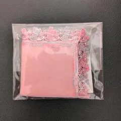 近沢レース×Maglie　タオルハンカチ　サーモンピンク