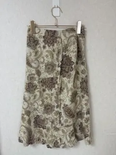 GIANNI LO GIUDICE ペイズリー柄フレアスカート　ベージュ 日本製