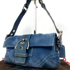 極希少 COACH SOHO アクセサリーポーチ スエードレザー 青