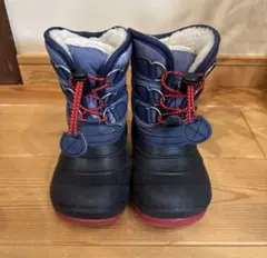 キッズ スノーブーツ 17cm ブルー ブラック レッド 防寒 雪遊び