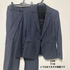 ヒルトン　レディース　パンツスーツ　濃紺　ストライプ　ストレッチのサムネイル