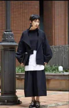 ENFOLD ブラックオーバーサイズジャケット