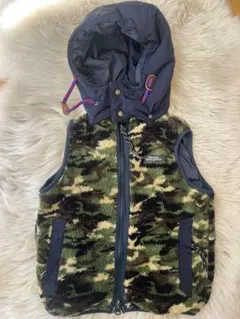 DENIM DUNGAREE 迷彩柄 リバーシブルフリースベスト 110cm