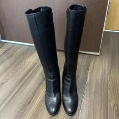 rougenheur レザー製黒ロングブーツ(9センチ)