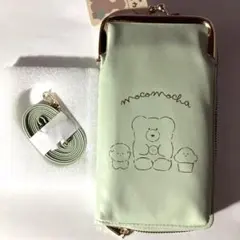 新品 ほっこりモコモカ ウォレット付きスマホショルダーポーチ がま口財布 スマホ