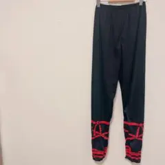 スリムフィットパンツ 赤いリボンプリント レギンス