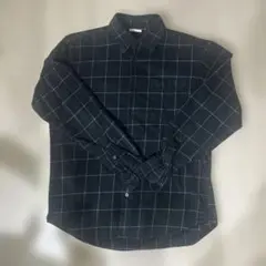 GU フランネルシャツ チェック柄 ブラック 長袖 サイズL