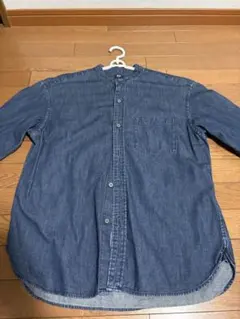 ユニクロ UNIQLO デニムオーバーサイズスタンドカラーシャツ　M