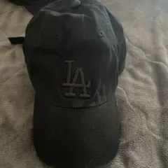 LAロゴ刺繍 ベースボールキャップ 黒