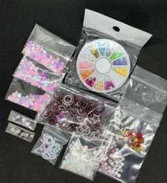 ネイルパーツ レジン封入 まとめ売り ハート フラワー ラインストーン セット