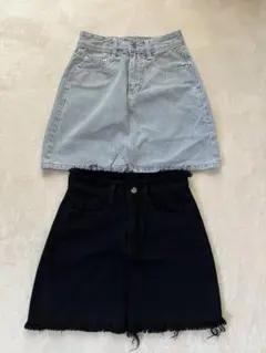 2つセット デニムスカート台形型