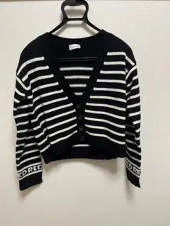 RED VALENTINO ボーダーカーディガン ウールブレンド レディース