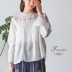 ゆみ様専用　リバーレースヨーク刺繍ピンタックブラウス（お詫び2000引き済)のサムネイル