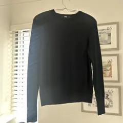ユニクロ　エキストラファインメリノウール　クルーネックセーター 黒　 S