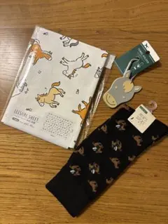 馬 レジャーシート うま柄 タオルホルダー 靴下 メンズソックス 3点セット