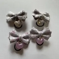 ハンドメイド リバティ マロリー ヘアゴム ハート ミシェル