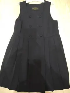 コムサ・デ・モード　FILLE 黒に近い紺　ダブルボタン ドレス 100