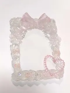 【ハンドメイド】トレカケースデコ ホイップデコ 高透明 ピンク