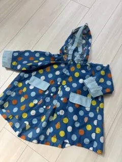 ブランシェス　カラフル水玉ベビーレインコート　90