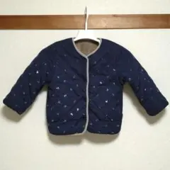 Petit main ネイビー キルティングコート 110