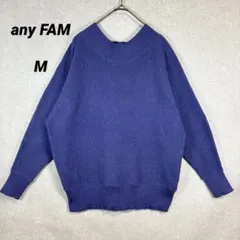 any FAM エニィファム ニット セーター 青 ブルー M 長袖 ドルマン