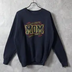 USA製 ジャンスポーツ カレッジ スウェット 刺繍 紺 M ビンテージ 古着