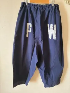 ニードルワーク　ネイビー　サルエルパンツ　M