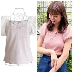 マジェスティックレゴン 半袖 カットソー パフスリーブ グレー