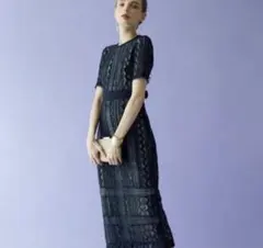 LAGUNAMOON ネイビー レース パーティードレス オケージョンドレス S