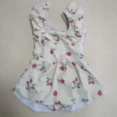 いちご柄フリル付き　ワンピース水着
