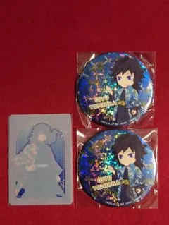 鬼滅の刃　ナムコ 限定　戯典 彩典　缶バッジ クリアカード 箔押し　冨岡義勇